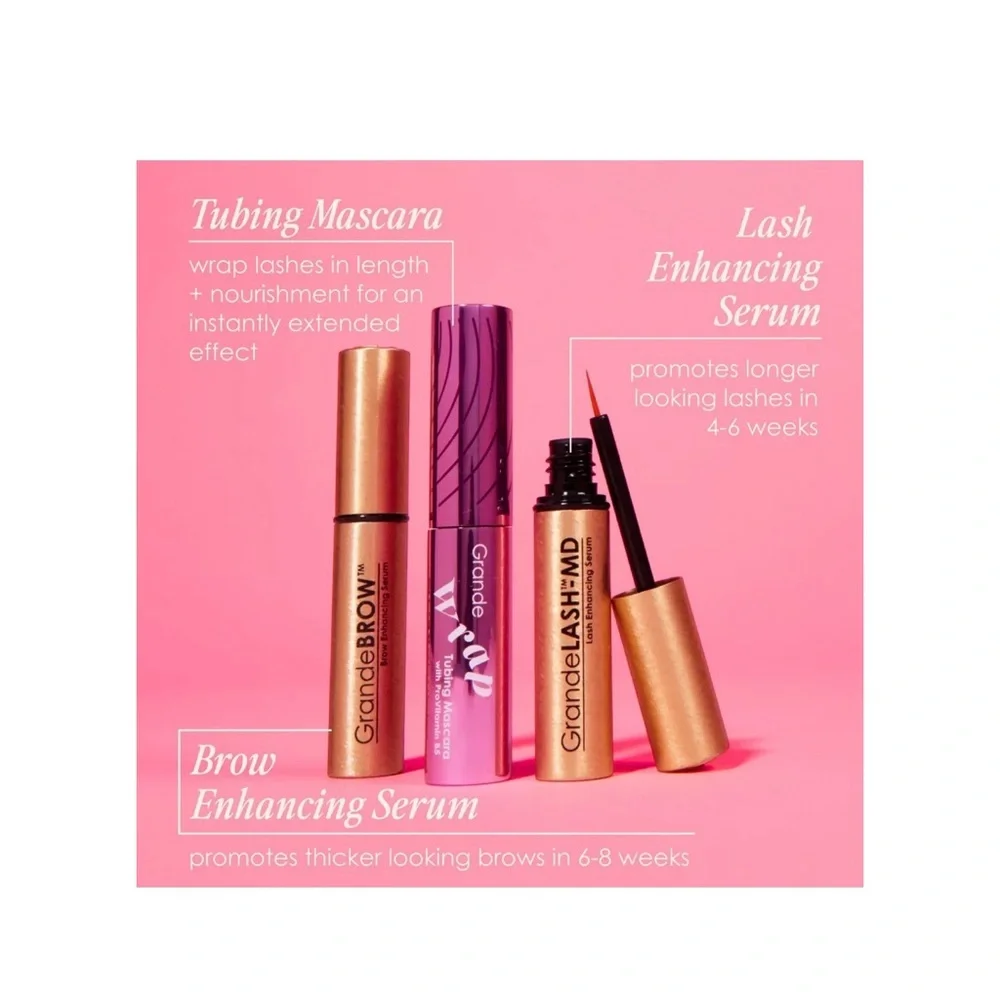 Grande Edit Lash & Brow Set — Gold and Pink